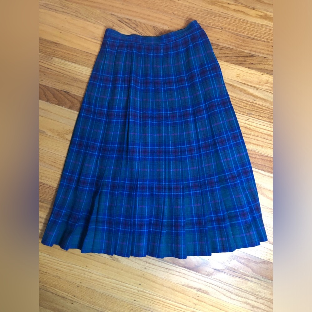 Rare Teal Pendleton Plaid Tartan Schoolgirl Skirt